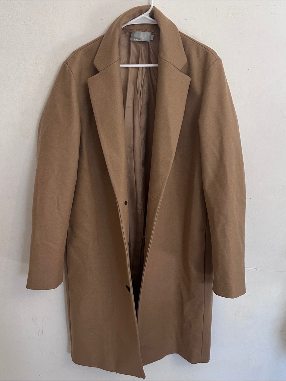 Vince Men's Camel Colored Peacoat Size Large